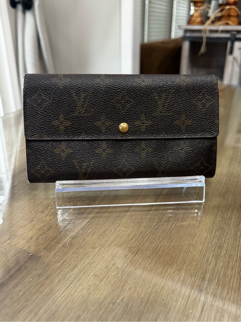 Authentic Louis Vuitton Monogram Porte-Monnaie Sarah Flap Wallet - CLEAN!